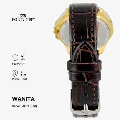 Fortuner Jam Tangan Analog Wanita Kulit Water Resistant Yoslina