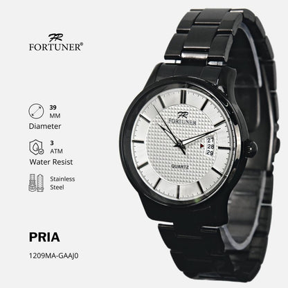 Fortuner Jam Tangan Analog Pria Hitam Water Resistant Adam