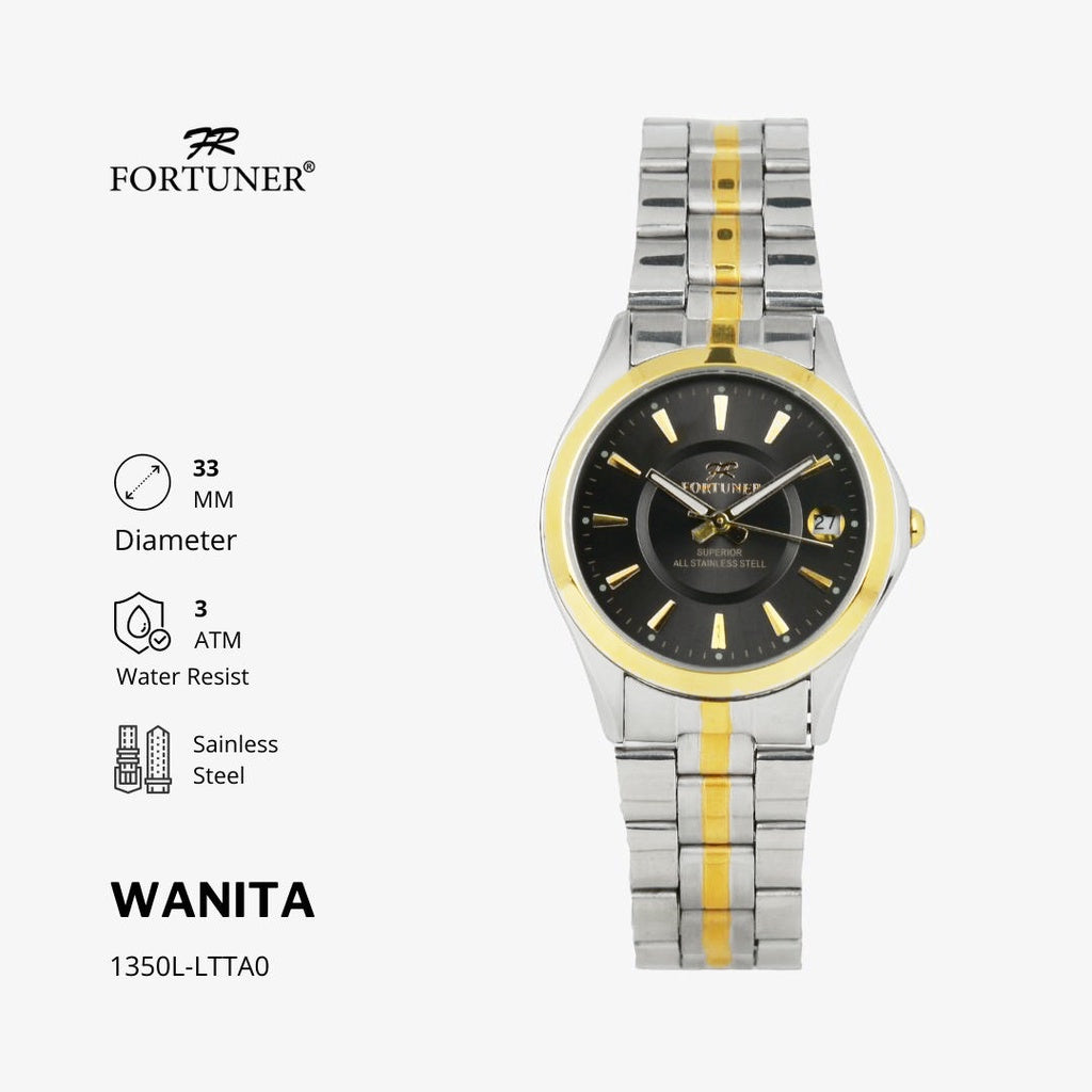 Fortuner Jam Tangan Wanita Analog Water Resist Superior All Stainless Tzipporah