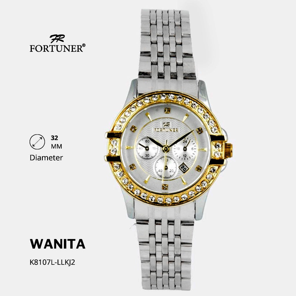 Fortuner Jam Tangan Wanita Analog Water Resist Tahan Air Rantai Stainless Yarona