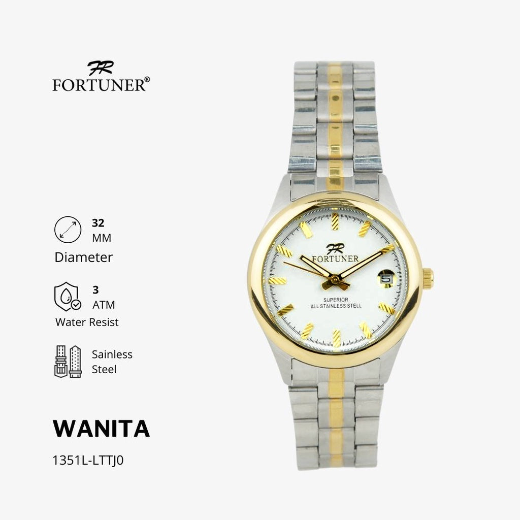 Fortuner Jam Tangan Wanita Analog Water Resist Superior All Stainless Tzili