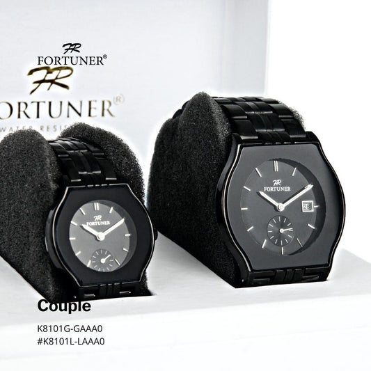 Fortuner Jam Tangan Couple Analog Stainless Tahan Air Rantai Oakley