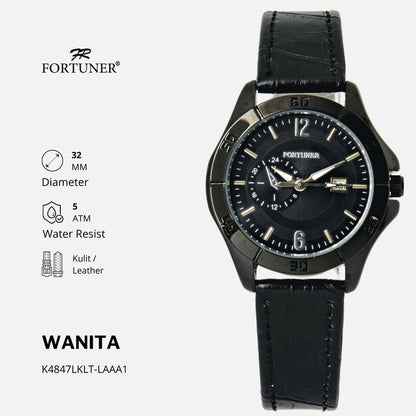 Fortuner Jam Tangan Analog Wanita Kulit Water Resistant Chrono Off Yosline