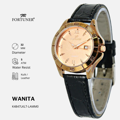 Fortuner Jam Tangan Analog Wanita Kulit Water Resistant Yoslina