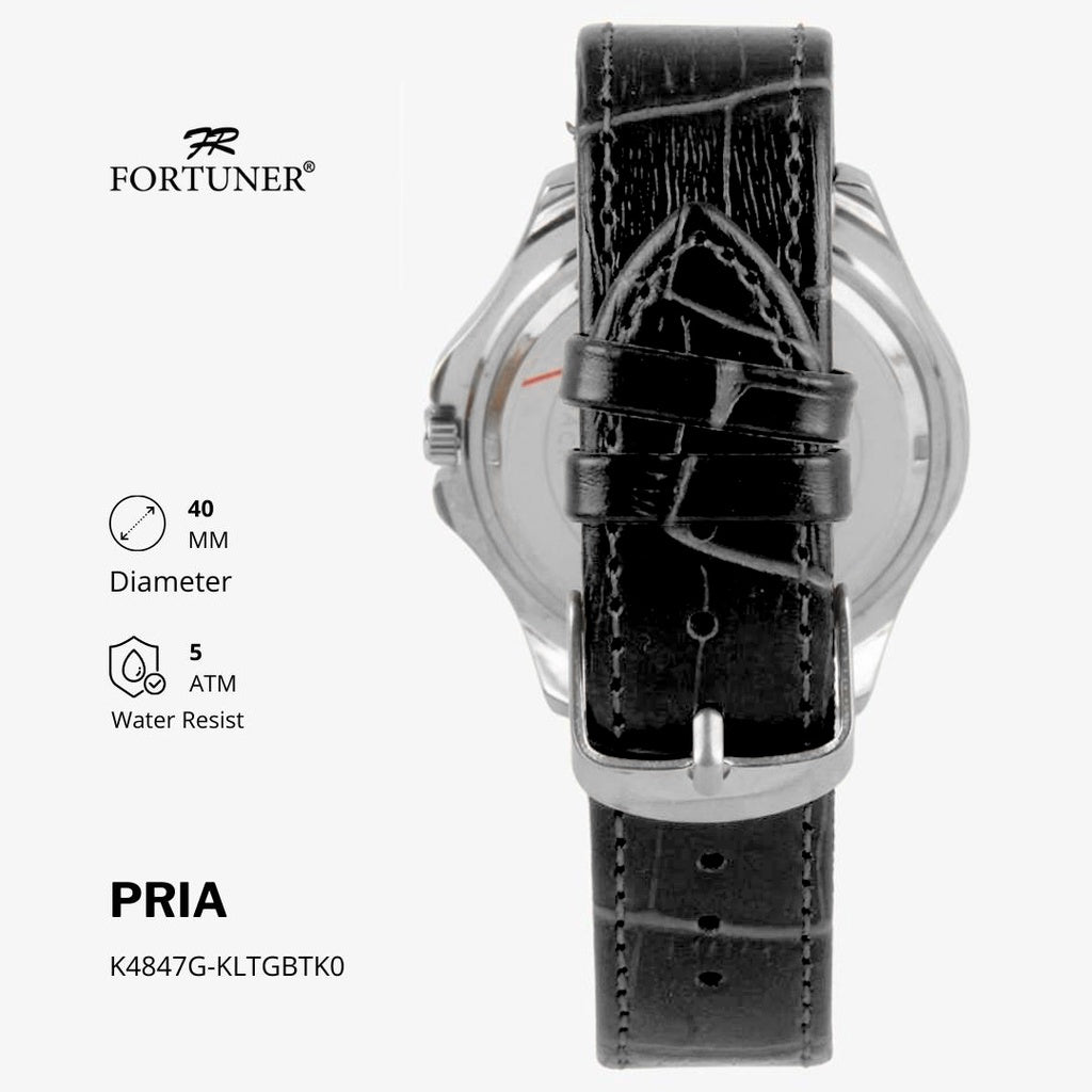 Fortuner Jam Tangan Analog Pria Klassik Romawi Kulit Water Resistant Amir