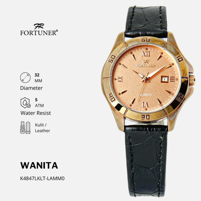 Fortuner Jam Tangan Analog Wanita Kulit Water Resistant Yoslina