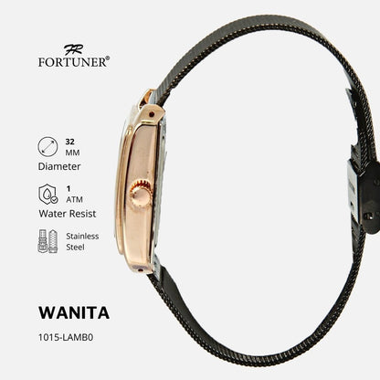 Fortuner Jam Tangan Analog Fashion Wanita Water Resist Malvina